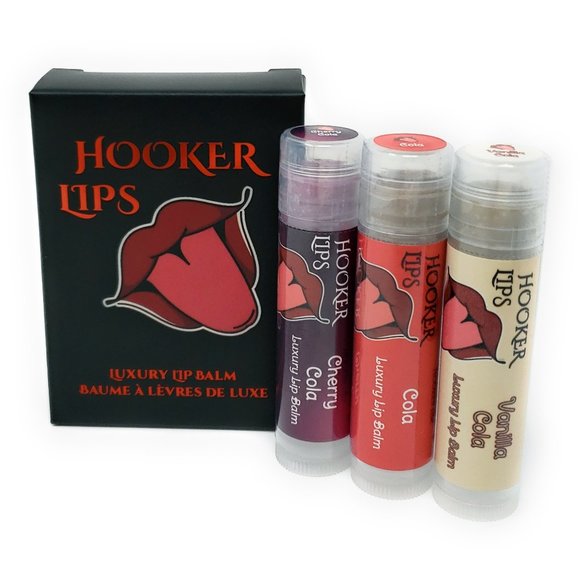 Hooker Lips Luxury Lip Balm Cherry Cola, Cola & Vanilla Cola Variety 3 Pack - Picture 1 of 3